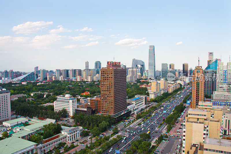俯瞰北京长安街日景