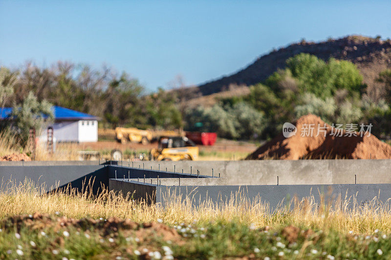 混凝土干墙住宅住宅基础-建筑建筑产品和材料背景照片系列