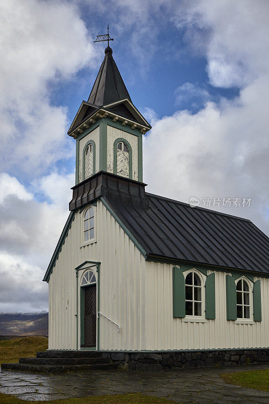冰岛辛韦利尔国家公园的小教堂