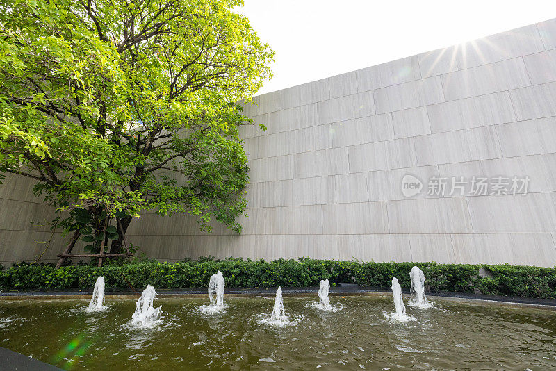 曼谷城市的绿化和喷泉，城市可持续发展理念