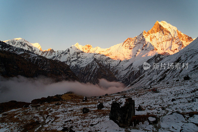 Annapurna山脉鱼尾，Machapuchare