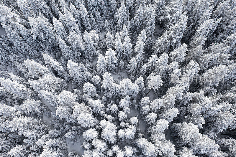 无人机拍摄的雪山鸟瞰图