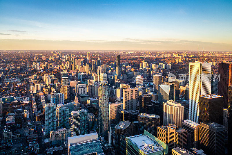 俯瞰多伦多城市-加拿大安大略省多伦多