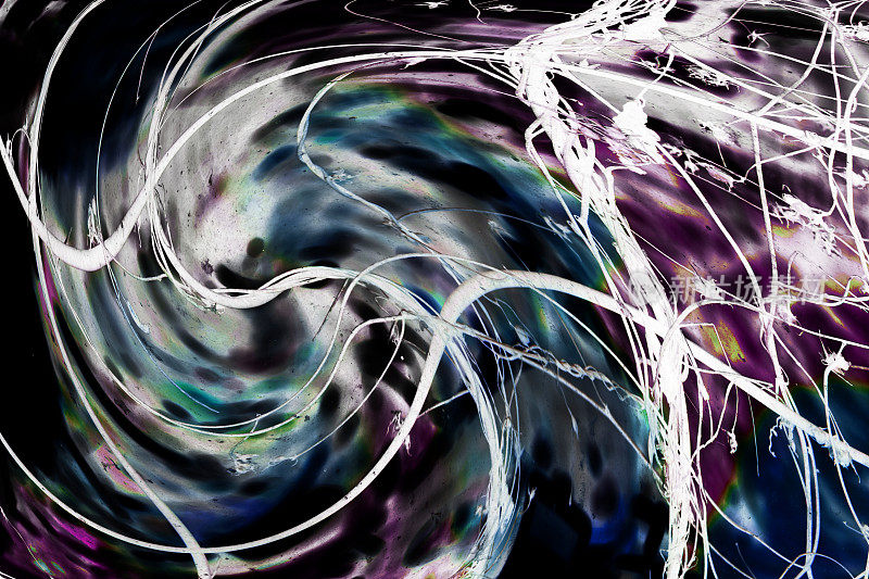 抽象漩涡，圆形，黑色，白色，紫色，蓝色。