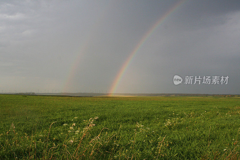 草原上的双彩虹