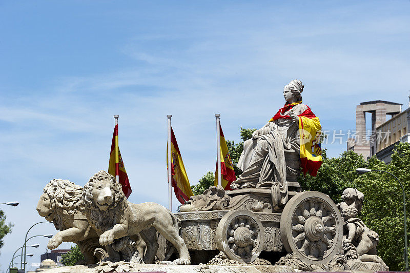 西班牙马德里的西贝莱斯喷泉。