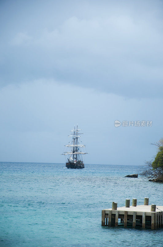 西印度群岛的海盗船
