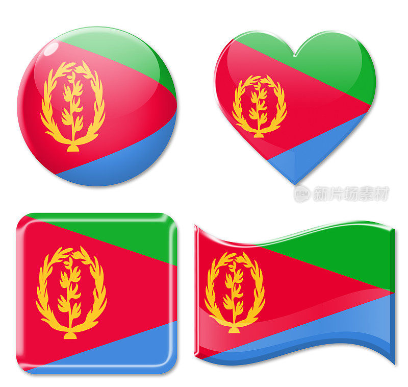 厄立特里亚旗帜和图标设置