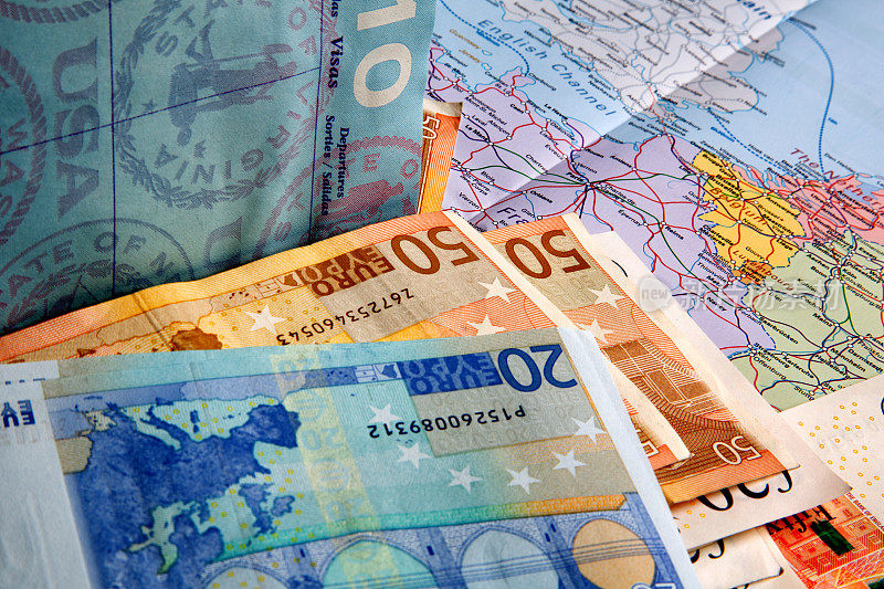 北欧国家地图，护照和货币