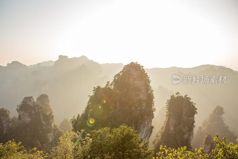 砂岩柱，张家界国家森林公园，中国