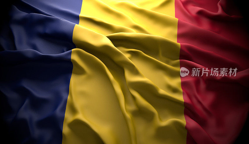 乍得、恩贾梅纳、罗马尼亚、布加勒斯特国家官方国旗