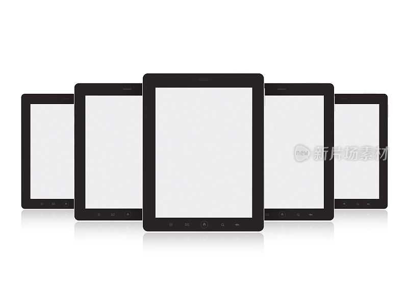 五个平板-白色屏幕