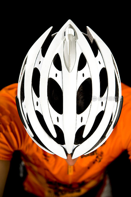 头盔公路自行车橙色赛车球衣