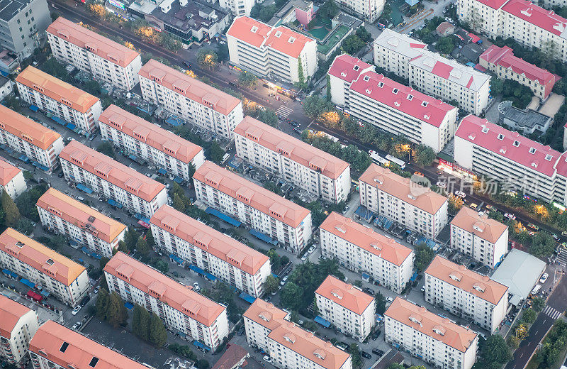 高密度住宅鸟瞰图