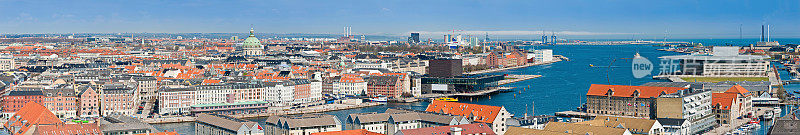 哥本哈根海港空中城市景观丹麦