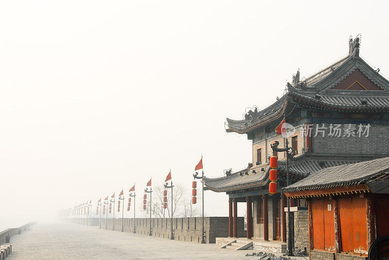 中国西安的城墙