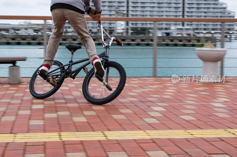 BMX骑手,平移,跟随拍摄