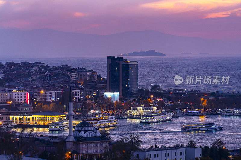 Kadikoy的高角度视图，İstanbul。