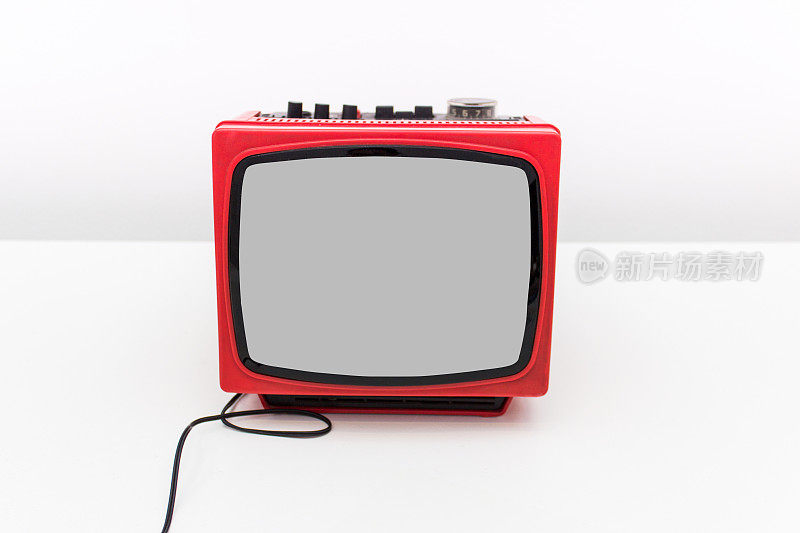 红色老式模拟电视复古盒