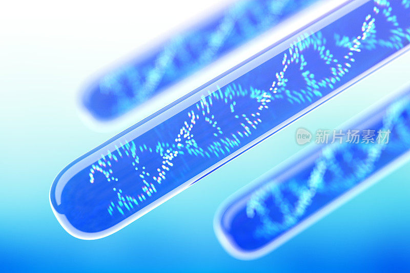 试管内的DNA分子。概念上的图像