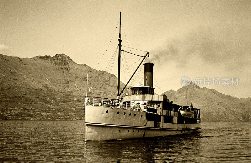 新西兰的老式蒸汽船
