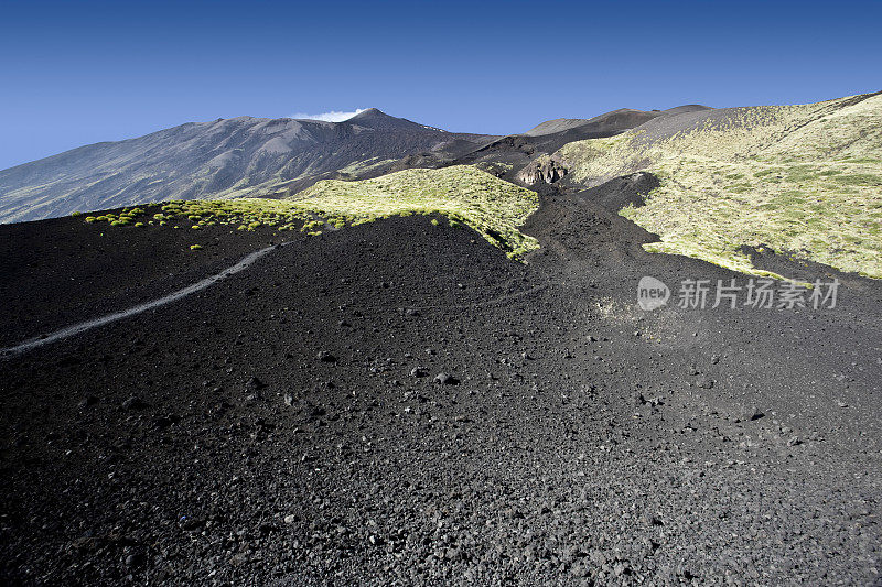 埃特纳火山的熔岩领域