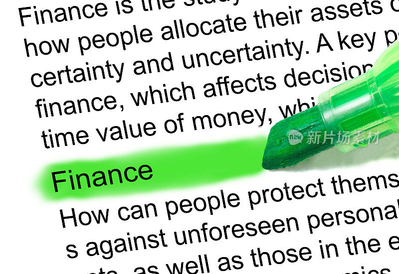 在字典中标注的金融定义