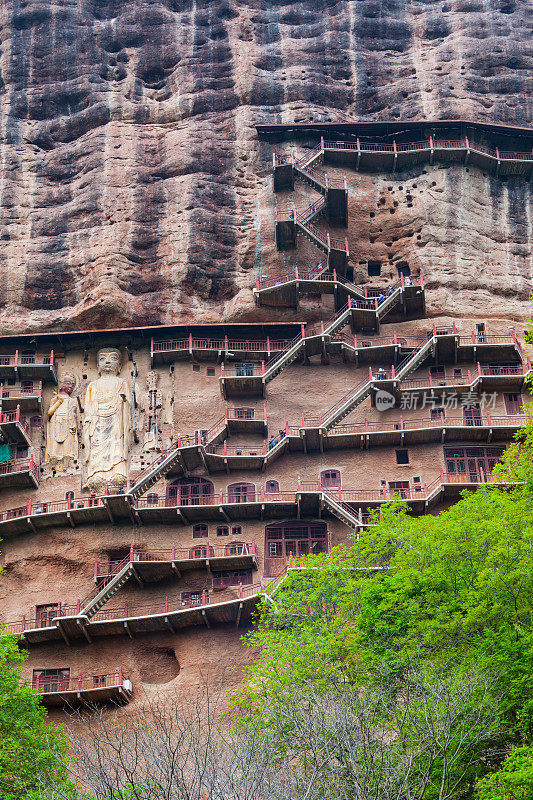 中国甘肃麦积山著名佛面