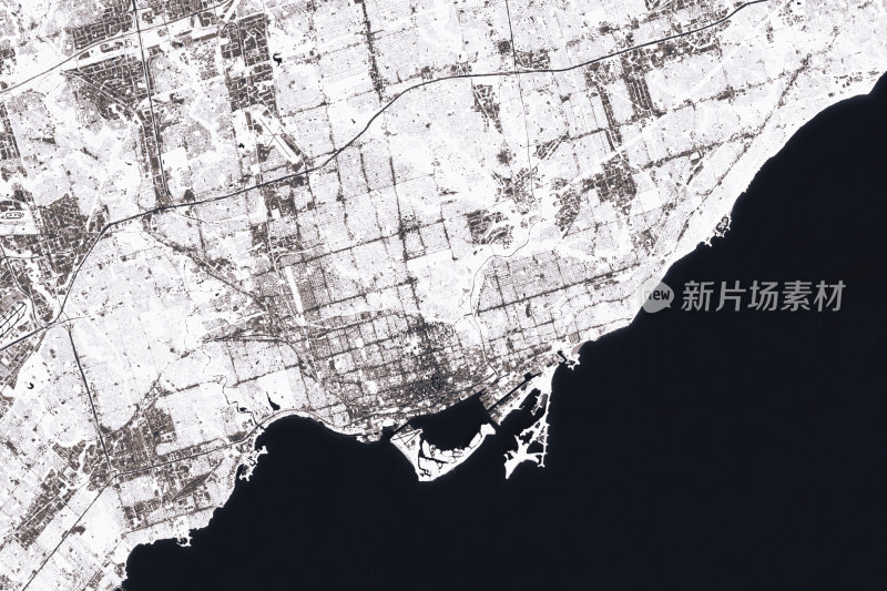 多伦多抽象城市地图黑白
