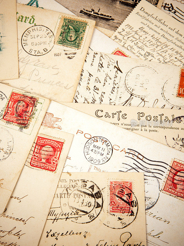 旧明信片和邮票