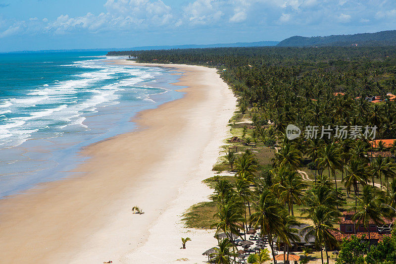巴西巴伊亚的可可海岸热带海滩