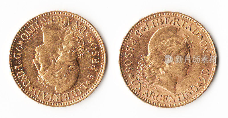 阿根廷黄金5比索1883金币