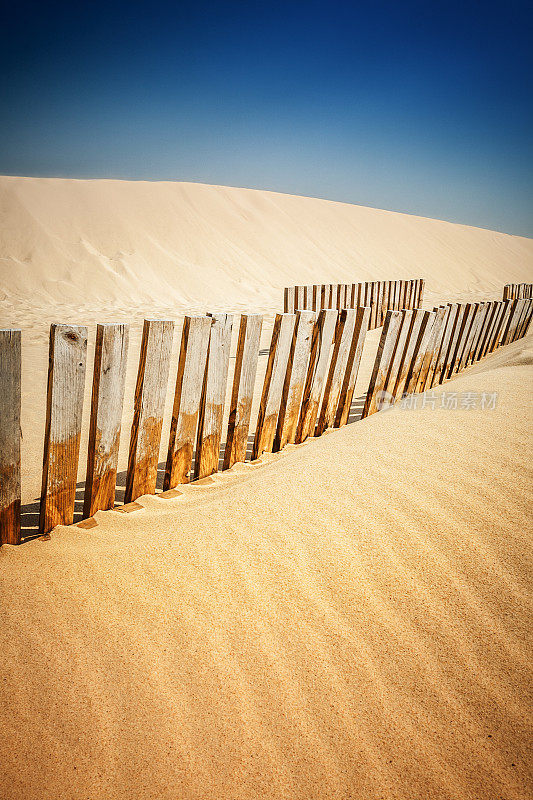 沙丘上的栅栏