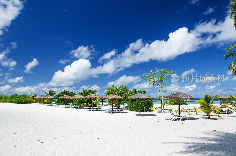 马尔代夫的热带天堂海滩