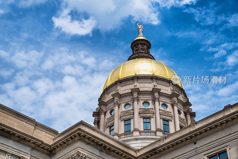 亚特兰大乔治亚州国会大厦的金色圆顶