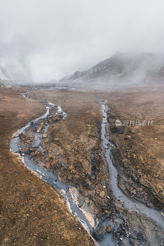 冬季冰岛Hverir的风景