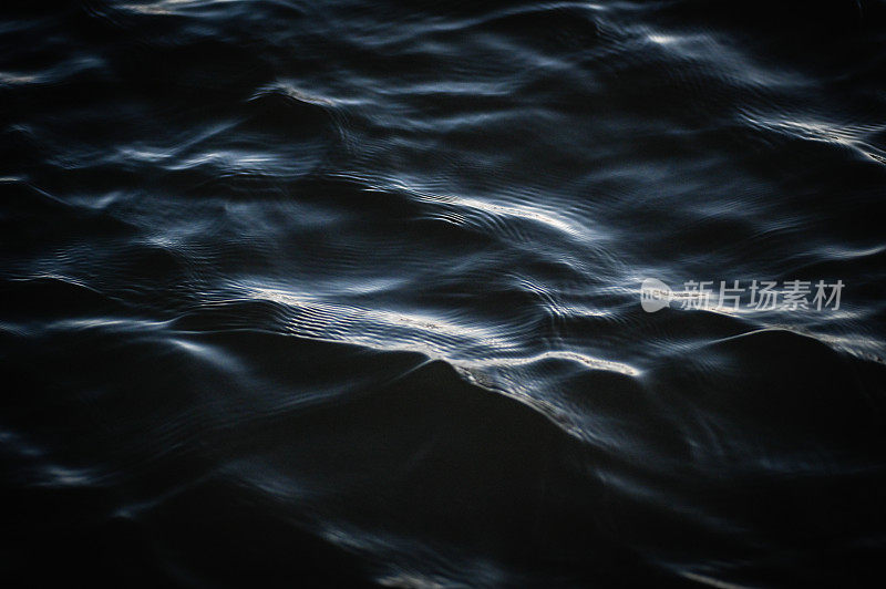 自然界的模式，黑暗的波浪和水