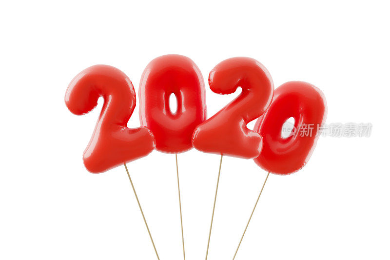 2020年新年概念由膨胀的数字