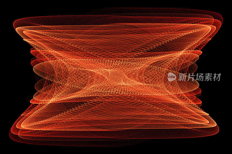 示波器风格Lissajous模式数字化设计和高度详细。适合数学、科学、技术和美学背景。库存图片背景。