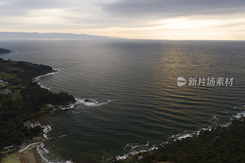 鸟瞰图海鸥和壮观的悬崖