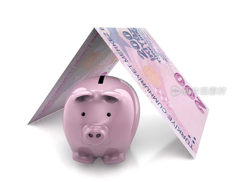 土耳其里拉货币保险的小猪银行