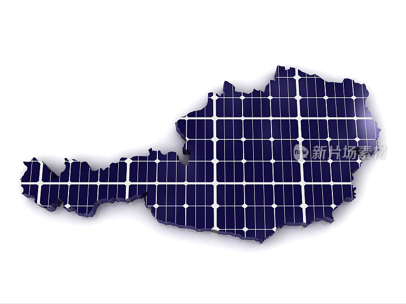 奥地利地图太阳能电池板可再生能源