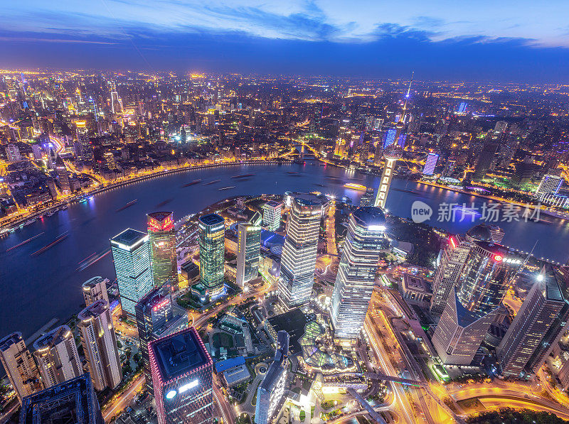 上海天际线日落