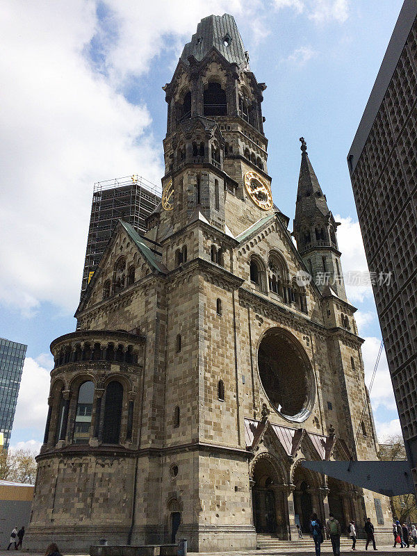 德皇威廉纪念教堂在柏林-德国-库存照片