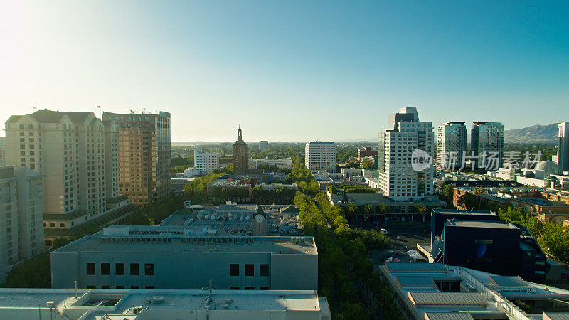 加州圣何塞市中心的鸟瞰图