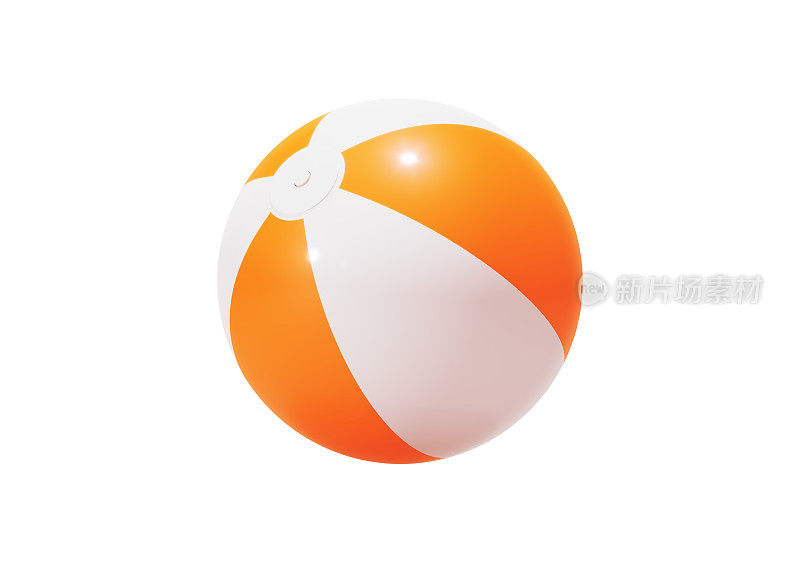 白色背景上的橙色和白色沙滩球