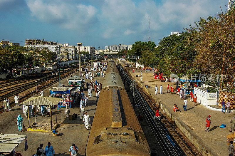 巴基斯坦卡拉奇火车站的俯视图