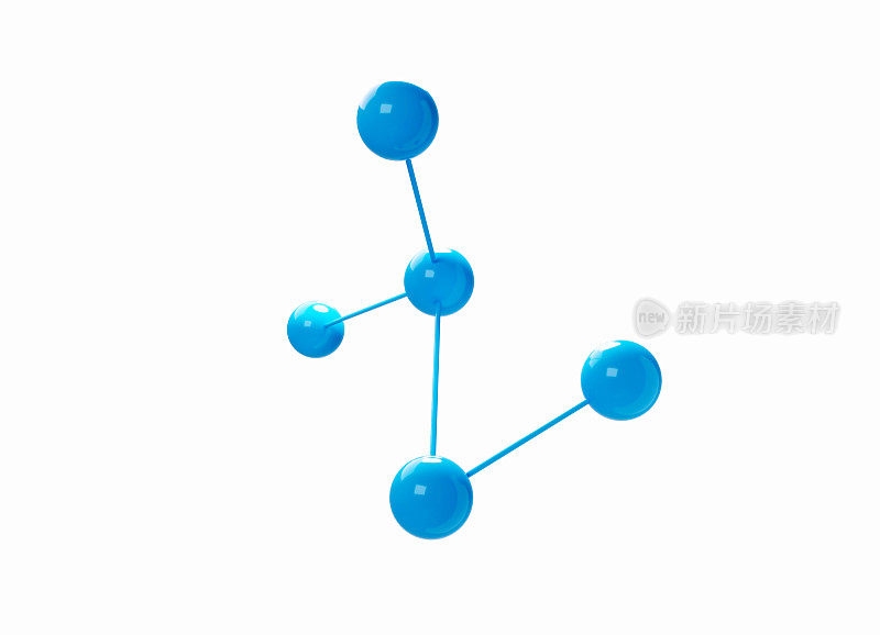 白色背景上的蓝色连接分子