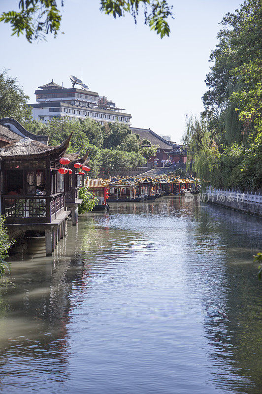 运河,扬州,江苏省,中国,亚洲,中国古典园林花园,河岸,