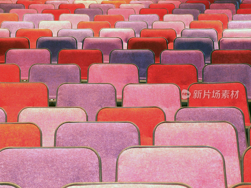 红色电影院或剧院空座位